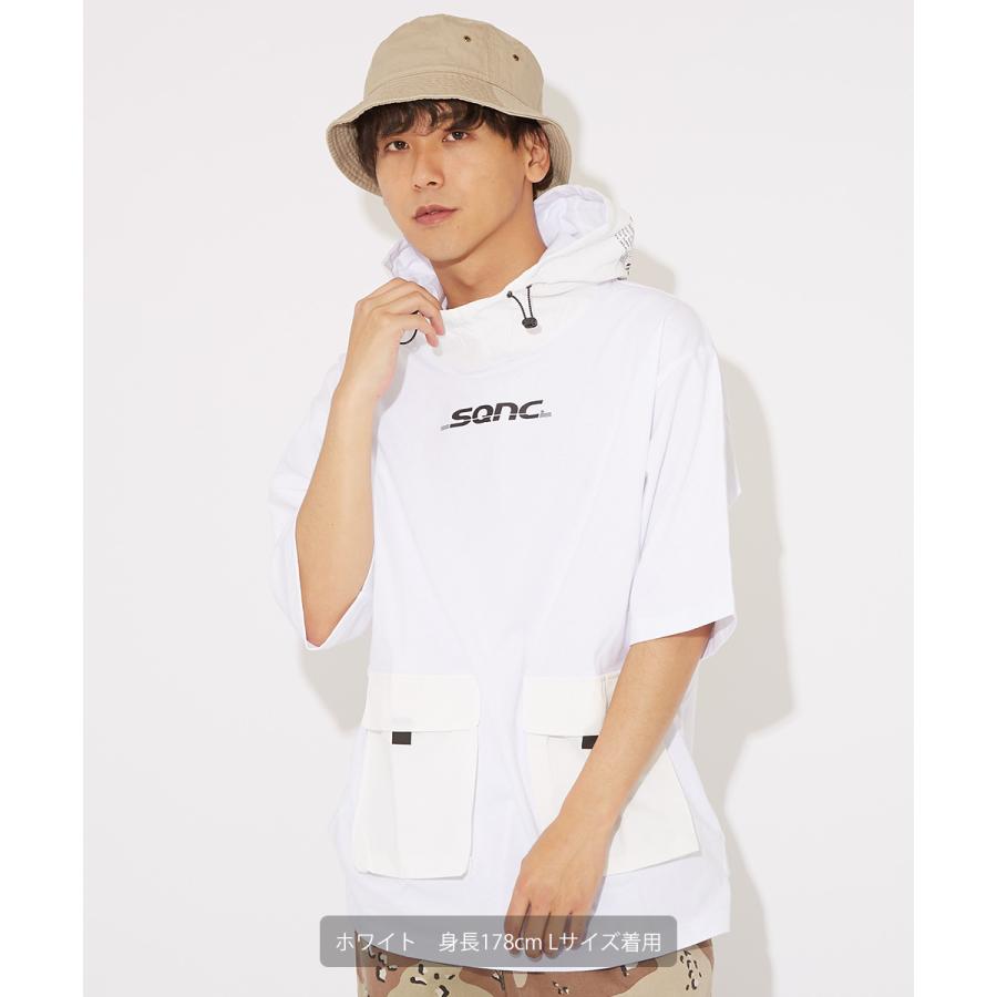 Sequence B ONE SOUL シーケンス パーカー メンズ 半袖 プルパーカー ロゴプリント プルオーバーパーカー 大きいサイズ オーバーサイズ 黒 白 ブランド | improves | 03