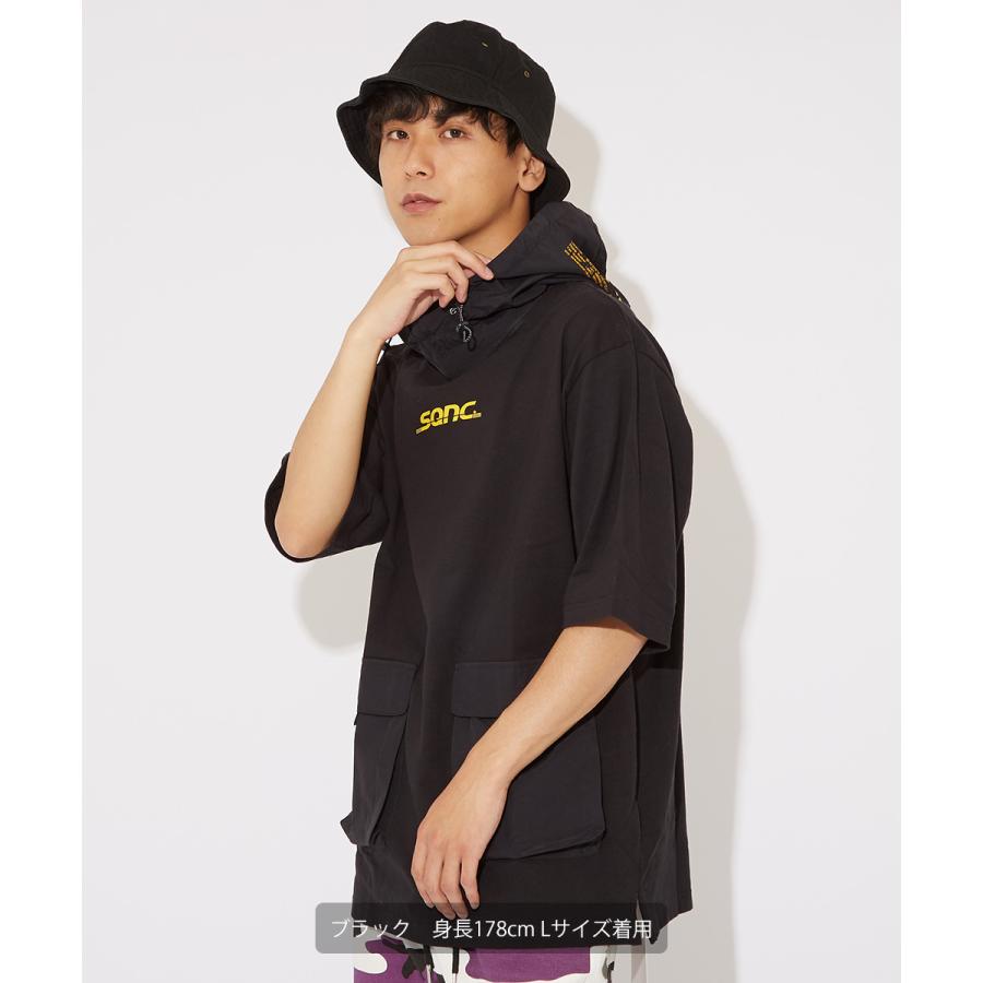 Sequence B ONE SOUL シーケンス パーカー メンズ 半袖 プルパーカー ロゴプリント プルオーバーパーカー 大きいサイズ オーバーサイズ 黒 白 ブランド | improves | 05