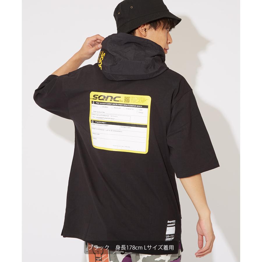 Sequence B ONE SOUL シーケンス パーカー メンズ 半袖 プルパーカー ロゴプリント プルオーバーパーカー 大きいサイズ オーバーサイズ 黒 白 ブランド | improves | 06