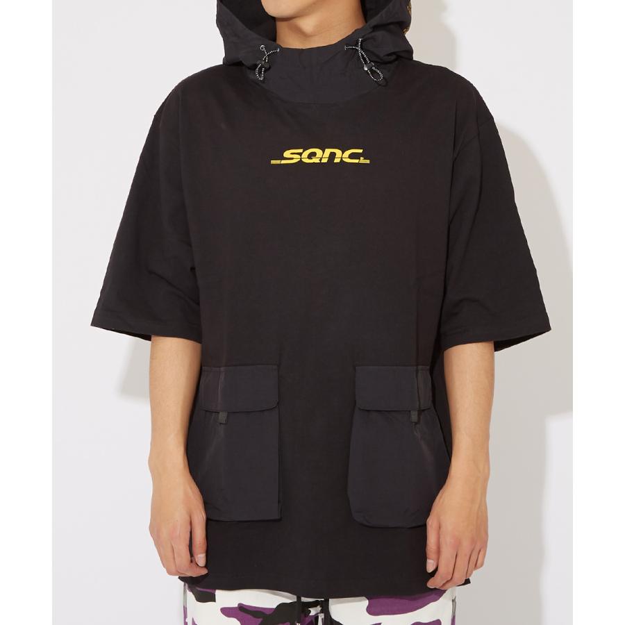 Sequence B ONE SOUL シーケンス パーカー メンズ 半袖 プルパーカー ロゴプリント プルオーバーパーカー 大きいサイズ オーバーサイズ 黒 白 ブランド | improves | 07