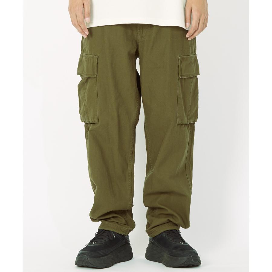カーゴパンツ メンズ ワイド 大きいサイズ ツイル ミリタリーパンツ 緑 黒 無地 オーバーサイズ ゆったり ビッグシルエット improves | improves | 11