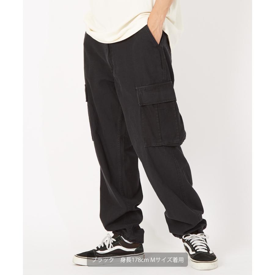 カーゴパンツ メンズ ワイド 大きいサイズ ツイル ミリタリーパンツ 緑 黒 無地 オーバーサイズ ゆったり ビッグシルエット improves | improves | 05