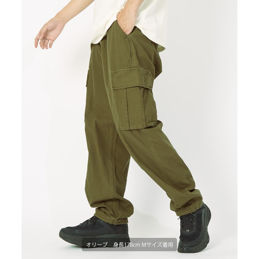カーゴパンツ メンズ ワイド 大きいサイズ ツイル ミリタリーパンツ 緑 黒 無地 オーバーサイズ ゆったり ビッグシルエット improves | improves | 09