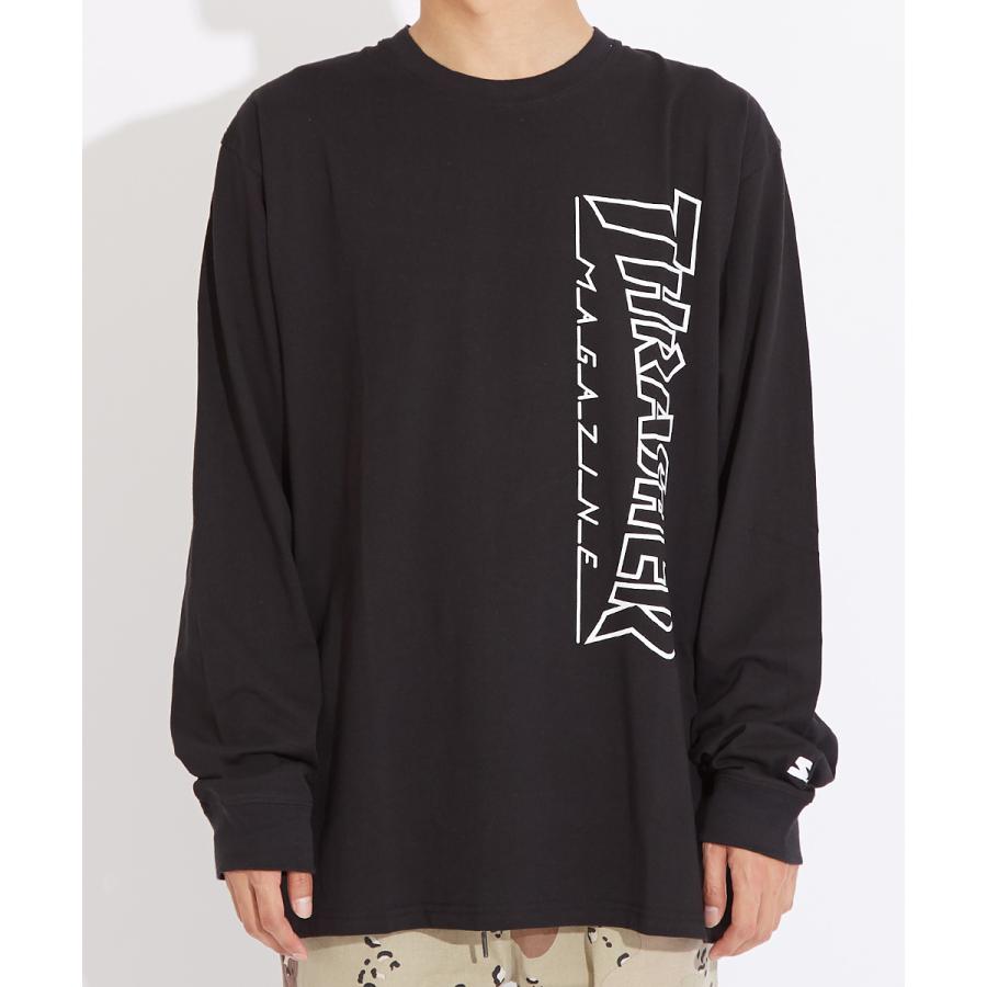 STARTER×THRASHER スターター×スラッシャー 長袖Tシャツ メンズ ロンT ロゴT プリントTシャツ クルーネック ゆったり 大きいサイズ 白 黒 ブランド | improves | 07