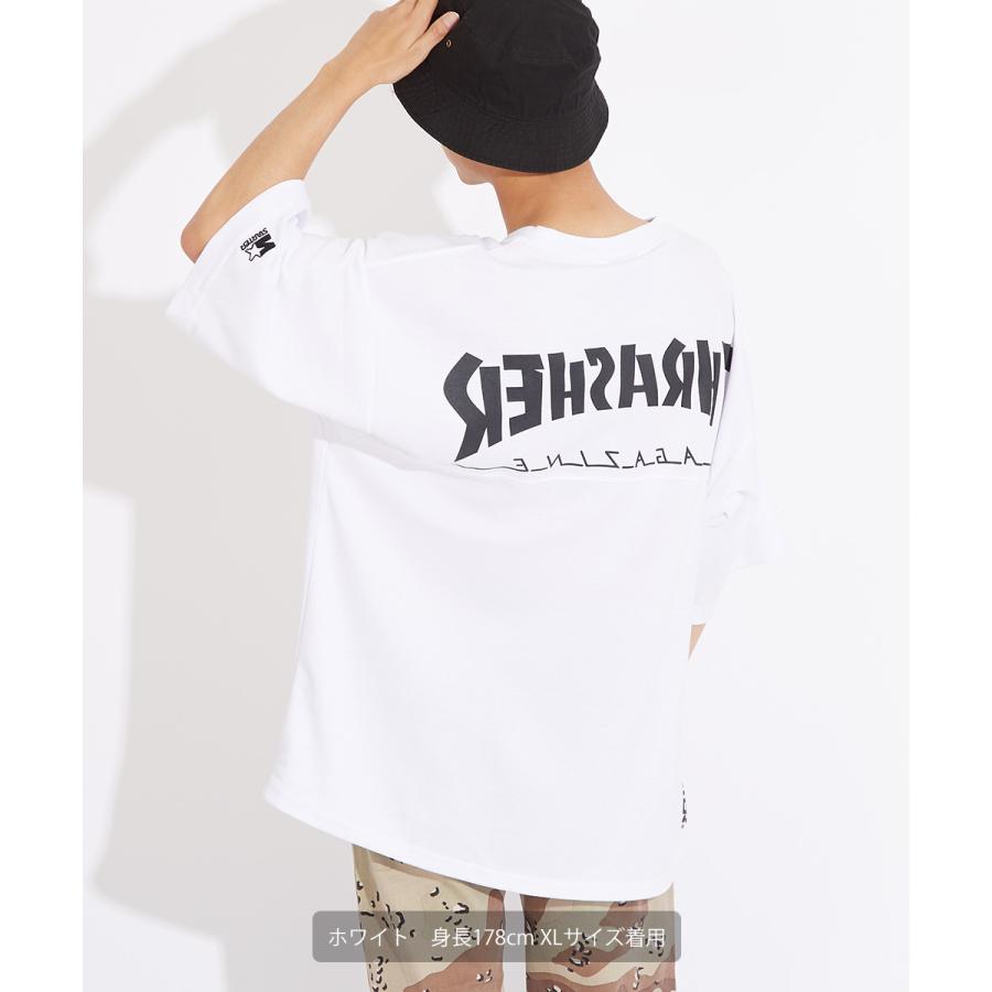 STARTER×THRASHER スターター×スラッシャー 半袖Tシャツ メンズ フットボールTシャツ ロゴT ビッグロゴ プリントTシャツ クルーネック 大きいサイズ ブランド | improves | 02
