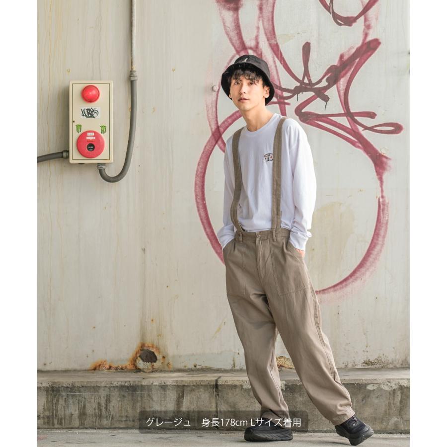 improves ワイドパンツ メンズ サスペンダー付き ツイル