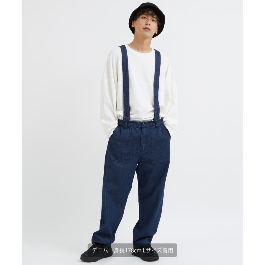 ワイドパンツ メンズ サスペンダー付き ツイル ベイカーパンツ テーパード ゆったり 大きいサイズ ビッグシルエット 無地 黒 青 Improves Improves インプローブス 通販 Yahoo ショッピング