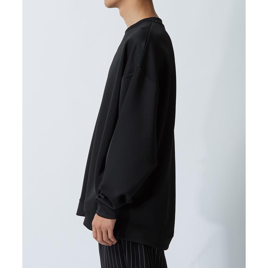 トレーナー メンズ ビッグシルエット 長袖 ストレッチ クルーネック 無地 黒 セットアップ可能 オーバーサイズ 大きいサイズ スウェットトレーナー improves | improves | 07