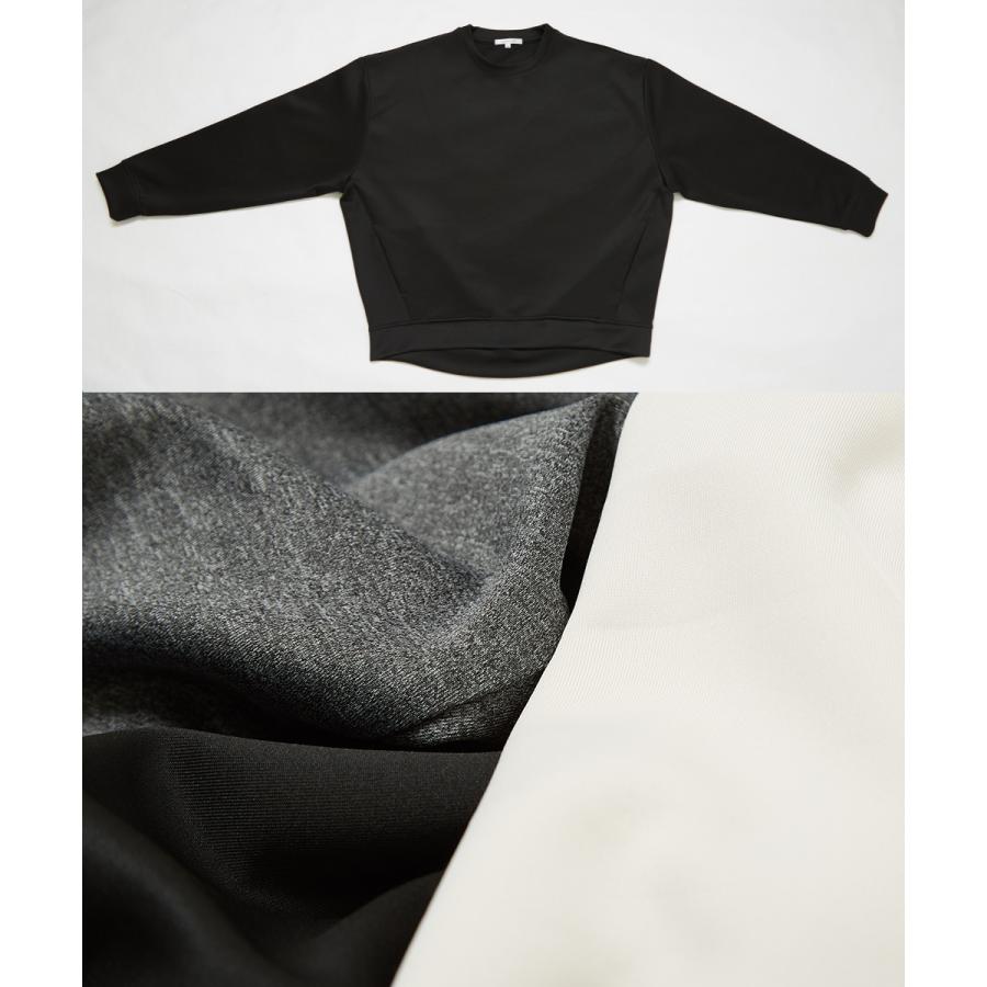 トレーナー メンズ ビッグシルエット 長袖 ストレッチ クルーネック 無地 黒 セットアップ可能 オーバーサイズ 大きいサイズ スウェットトレーナー improves | improves | 09