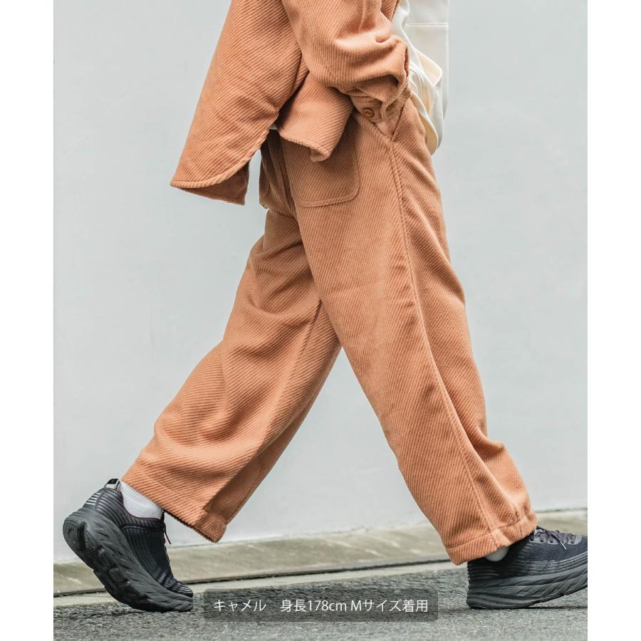 ワイドパンツ メンズ セットアップ可能 ウエストゴム オーバーサイズ 大きいサイズ イージーパンツ 無地 黒 青 improves | improves | 09