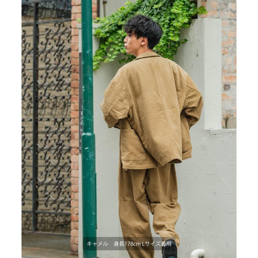 テーラードジャケット メンズ コーデュロイ 2Ｂジャケット 2つボタン ビッグシルエット オーバーサイズ 大きいサイズ セットアップ可能 無地 improves | improves | 11