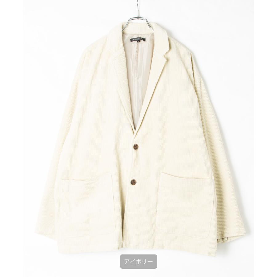 テーラードジャケット メンズ コーデュロイ 2Ｂジャケット 2つボタン ビッグシルエット オーバーサイズ 大きいサイズ セットアップ可能 無地 improves | improves | 15