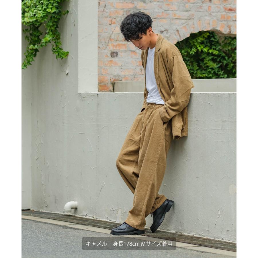 ワイドパンツ メンズ コーデュロイパンツ セットアップ可能 ウエストゴム オーバーサイズ 大きいサイズ イージーパンツ 無地 Improves 407 Improves インプローブス 通販 Yahoo ショッピング