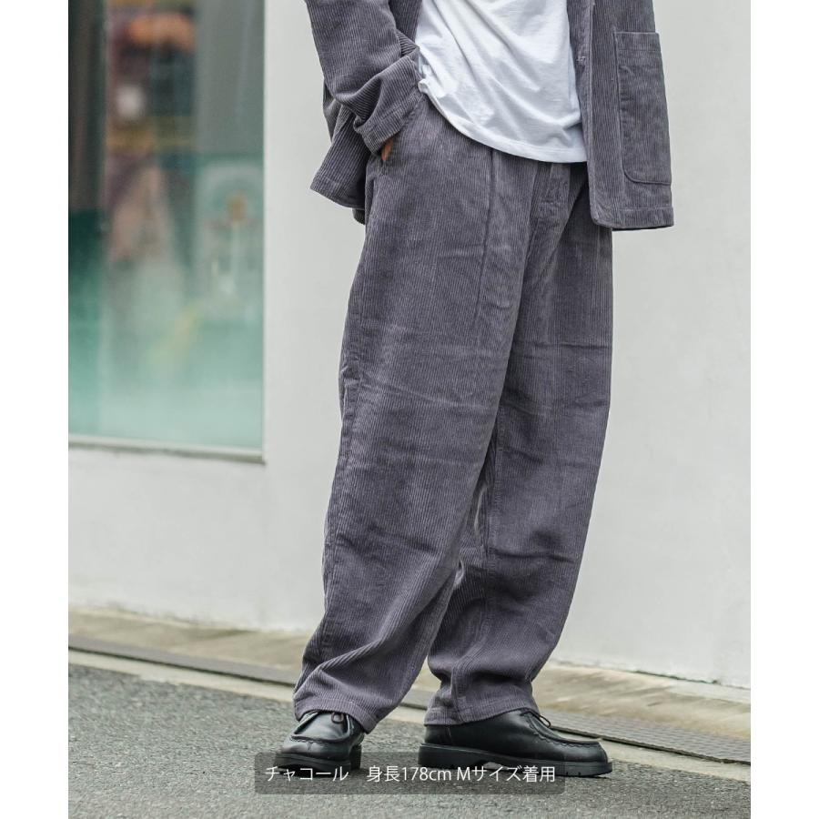 ワイドパンツ メンズ コーデュロイパンツ セットアップ可能 ウエストゴム オーバーサイズ 大きいサイズ イージーパンツ 無地 Improves 407 Improves インプローブス 通販 Yahoo ショッピング