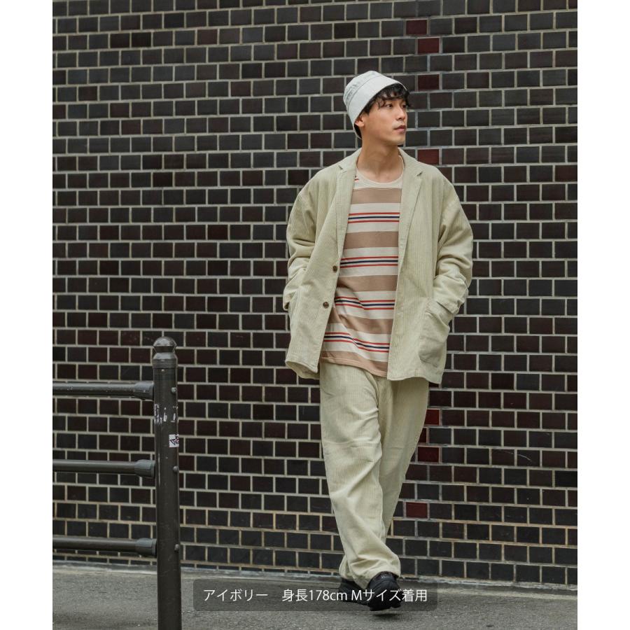 ワイドパンツ メンズ コーデュロイパンツ セットアップ可能 ウエストゴム オーバーサイズ 大きいサイズ イージーパンツ 無地 improves | improves | 04