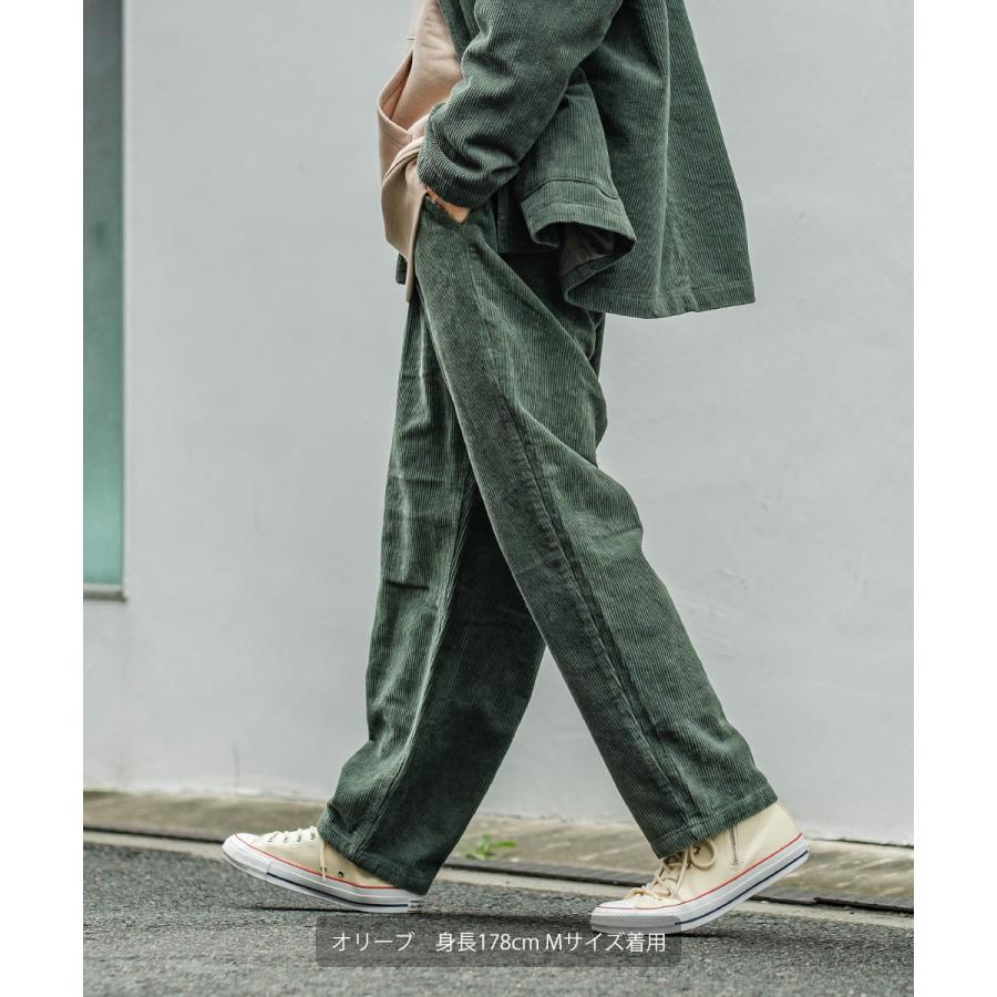 ワイドパンツ メンズ コーデュロイパンツ セットアップ可能 ウエストゴム オーバーサイズ 大きいサイズ イージーパンツ 無地 improves | improves | 06