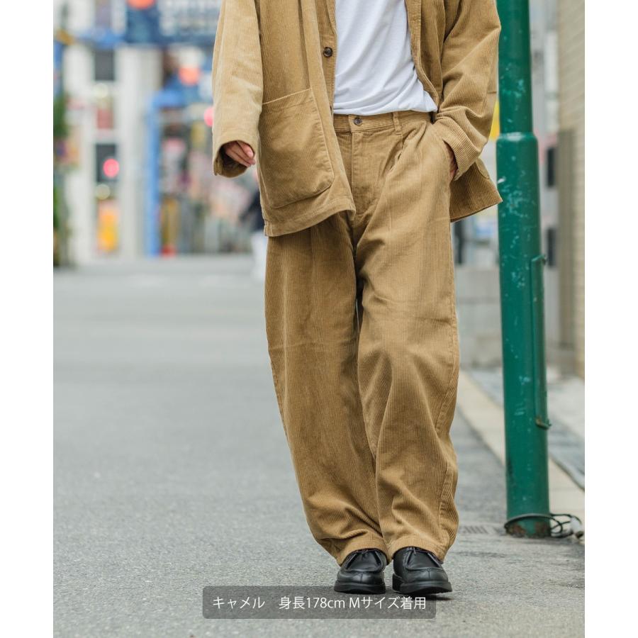 ワイドパンツ メンズ コーデュロイパンツ セットアップ可能 ウエストゴム オーバーサイズ 大きいサイズ イージーパンツ 無地 Improves 407 Improves インプローブス 通販 Yahoo ショッピング