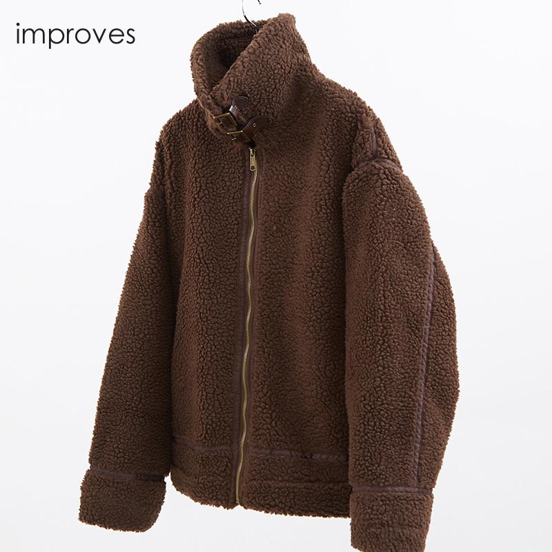 B-3ボアブルゾン メンズ ビッグ スタンドカラー ジャケット シープボア ジャンバー ボアジャケット B3 ミリタリー フライトジャケット モコモコ improves | improves