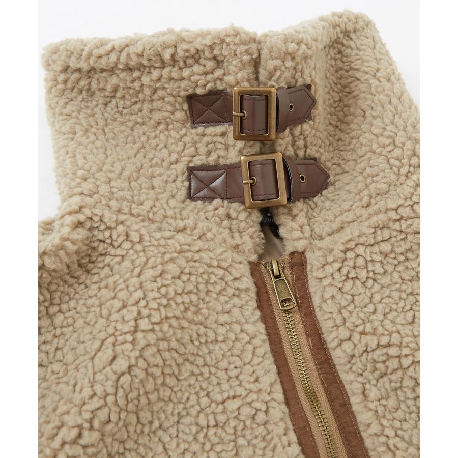 B-3ボアブルゾン メンズ ビッグ スタンドカラー ジャケット シープボア ジャンバー ボアジャケット B3 ミリタリー フライトジャケット モコモコ improves | improves | 11