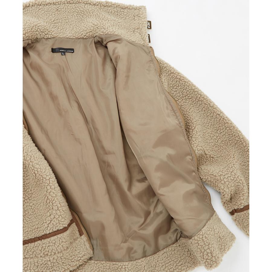 B-3ボアブルゾン メンズ ビッグ スタンドカラー ジャケット シープボア ジャンバー ボアジャケット B3 ミリタリー フライトジャケット モコモコ improves | improves | 18