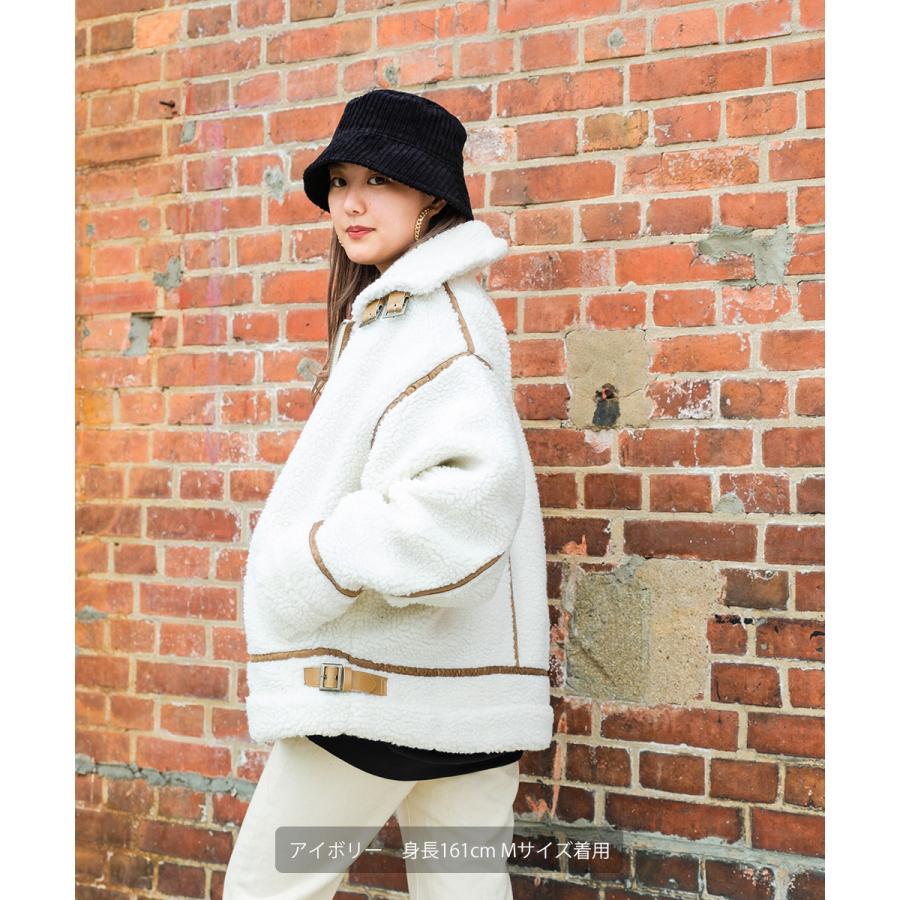 B-3ボアブルゾン メンズ ビッグ スタンドカラー ジャケット シープボア ジャンバー ボアジャケット B3 ミリタリー フライトジャケット モコモコ improves | improves | 07