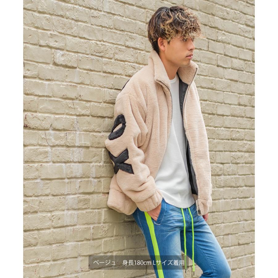 improves ファーブルゾン メンズ スタンドカラー ファー ジップアップ