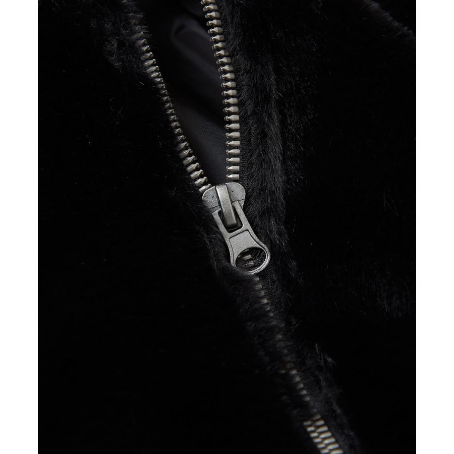 ファーパーカー メンズ フード ファー ジップアップ ジャケット ブルゾン 切替 バックロゴ ビッグ オーバーサイズ ホワイト ブラック ヒョウ柄 improves | improves | 17