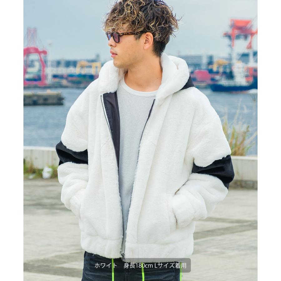improves ファーパーカー メンズ フード ファー ジップアップ