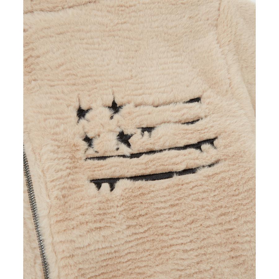 ファーパーカー メンズ フード ファー ジップアップ ジャケット ブルゾン 星柄 ワッペン ビッグ オーバーサイズ 暖か 温かい 起毛 刺繍 improves | improves | 11