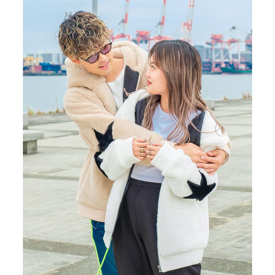 ファーパーカー メンズ フード ファー ジップアップ ジャケット ブルゾン 星柄 ワッペン ビッグ オーバーサイズ 暖か 温かい 起毛 刺繍 improves | improves | 03