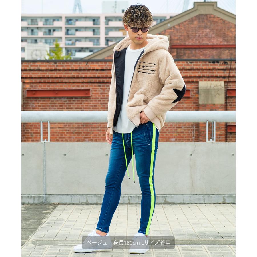 ファーパーカー メンズ フード ファー ジップアップ ジャケット ブルゾン 星柄 ワッペン ビッグ オーバーサイズ 暖か 温かい 起毛 刺繍 improves | improves | 05