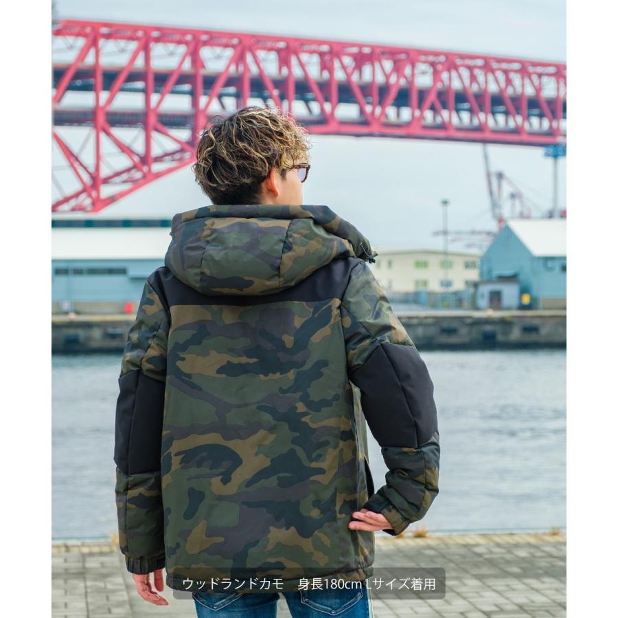 improves 中綿ジャケット メンズ 防寒 撥水 フードジャケット 無地