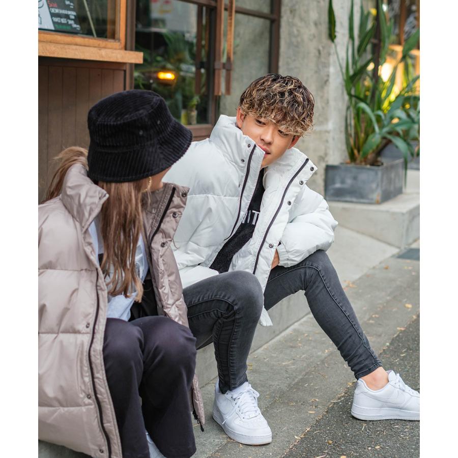 中綿ジャケット メンズ ダウンジャケット コクーンシルエット ジャンパー ブルゾン ドロップショルダー ビッグシルエット オーバーサイズ フード付 | improves | 03