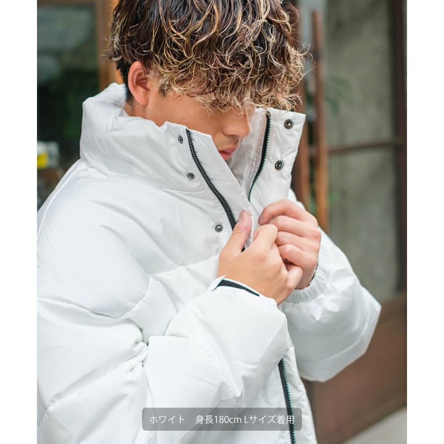 中綿ジャケット メンズ ダウンジャケット コクーンシルエット ジャンパー ブルゾン ドロップショルダー ビッグシルエット オーバーサイズ フード付 | improves | 05