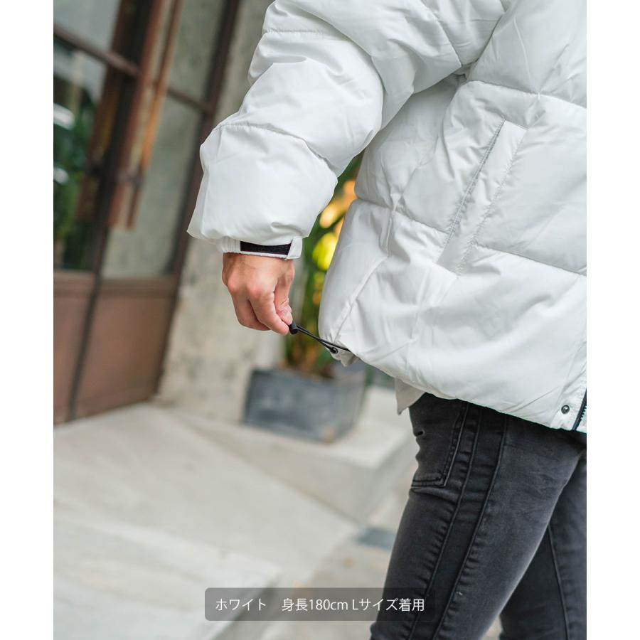 中綿ジャケット メンズ ダウンジャケット コクーンシルエット ジャンパー ブルゾン ドロップショルダー ビッグシルエット オーバーサイズ フード付 | improves | 07