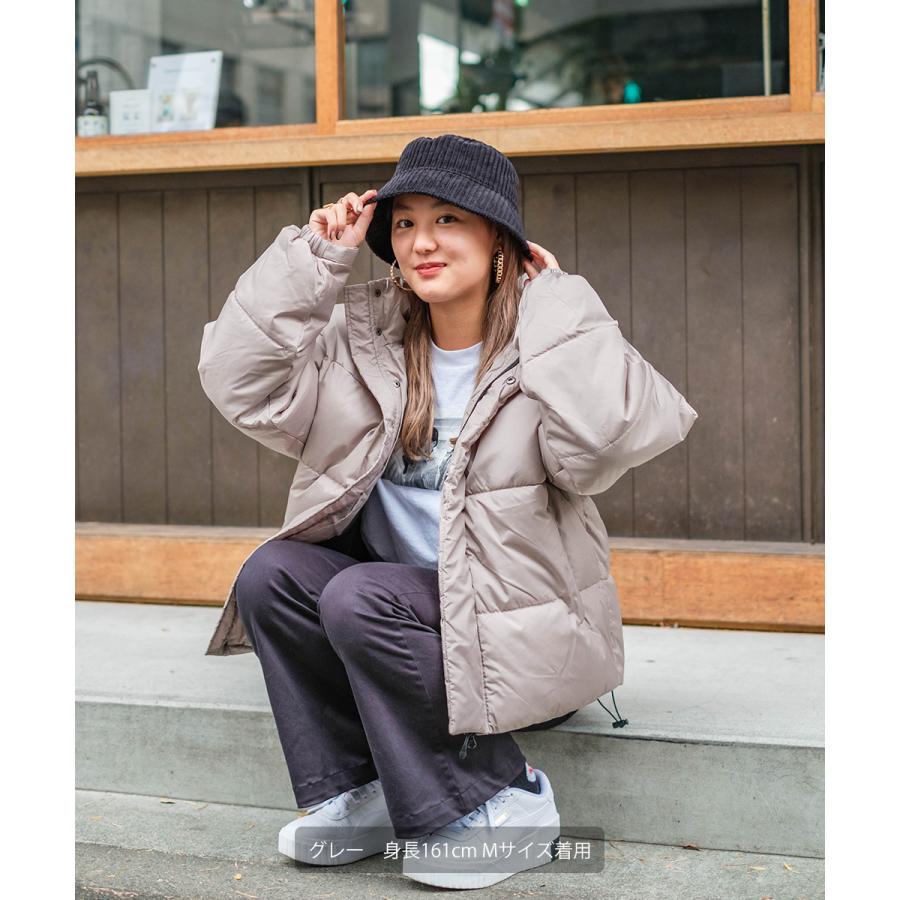 中綿ジャケット メンズ ダウンジャケット コクーンシルエット ジャンパー ブルゾン ドロップショルダー ビッグシルエット オーバーサイズ フード付 | improves | 08