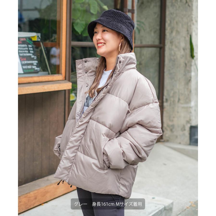 中綿ジャケット メンズ ダウンジャケット コクーンシルエット ジャンパー ブルゾン ドロップショルダー ビッグシルエット オーバーサイズ フード付 | improves | 09