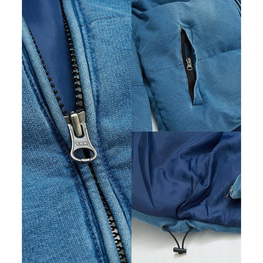 中綿ジャケット メンズ 防寒 ダウンジャケット ビンテージ風 ヴィンテージ風 カットデニム ストレッチ 青 ジャンパー ジャンバー サーフ系 improves | improves | 16