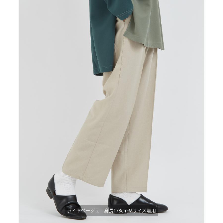 ワイドパンツ メンズ スラックス セットアップ可能 テーパード ウエストゴム オーバーサイズ 大きいサイズ イージーパンツ improves | improves | 11