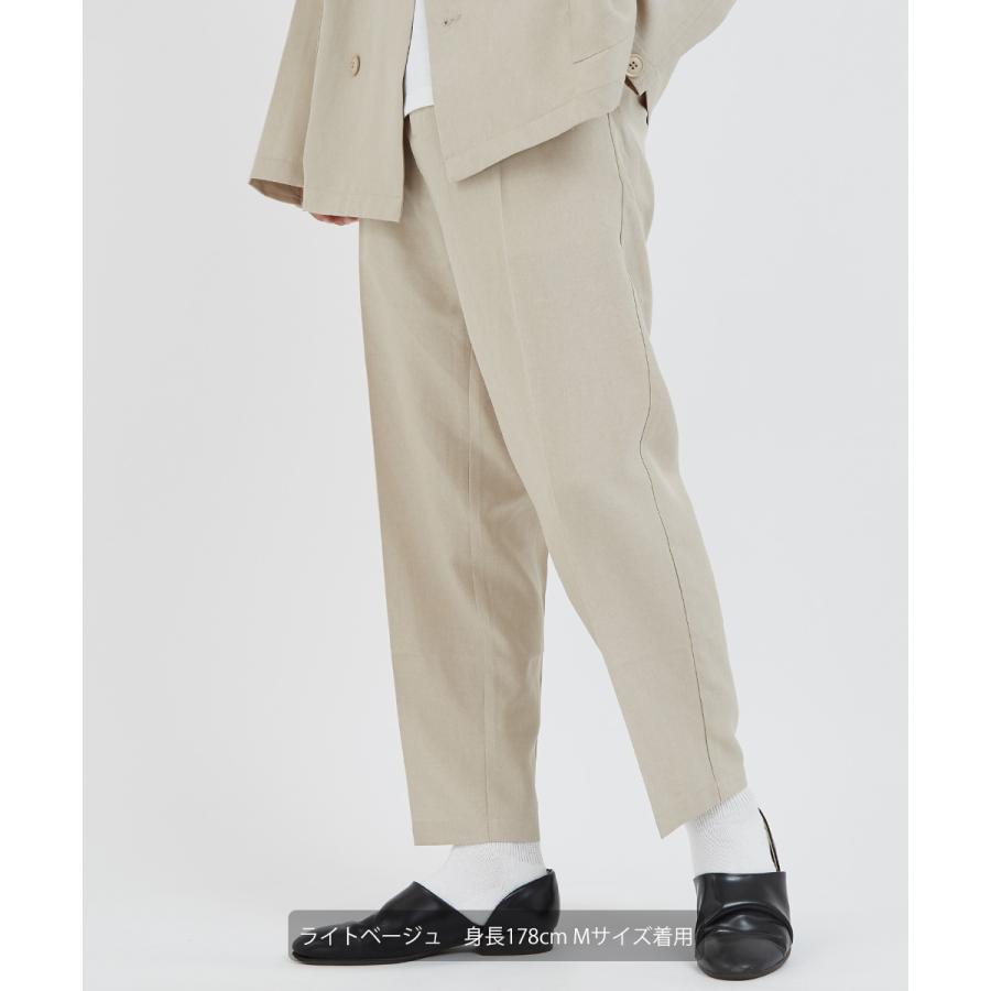 テーパードパンツ メンズ スラックス セットアップ可能 センタープレス ウエストゴム イージーパンツ ゆったり 大きいサイズ 黒 無地 improves | improves | 10