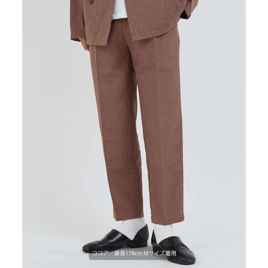 テーパードパンツ メンズ スラックス セットアップ可能 センタープレス ウエストゴム イージーパンツ ゆったり 大きいサイズ 黒 無地 improves | improves | 13