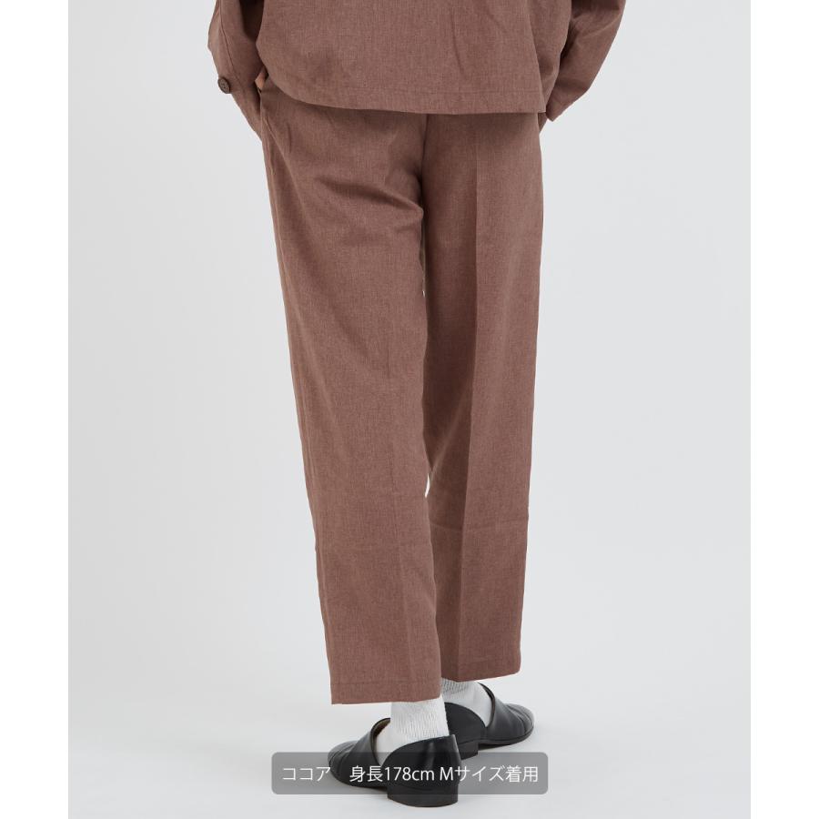 テーパードパンツ メンズ スラックス セットアップ可能 センタープレス ウエストゴム イージーパンツ ゆったり 大きいサイズ 黒 無地 improves | improves | 14