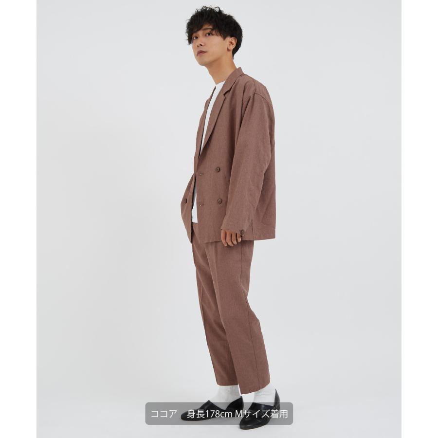 テーパードパンツ メンズ スラックス セットアップ可能 センタープレス ウエストゴム イージーパンツ ゆったり 大きいサイズ 黒 無地 improves | improves | 15