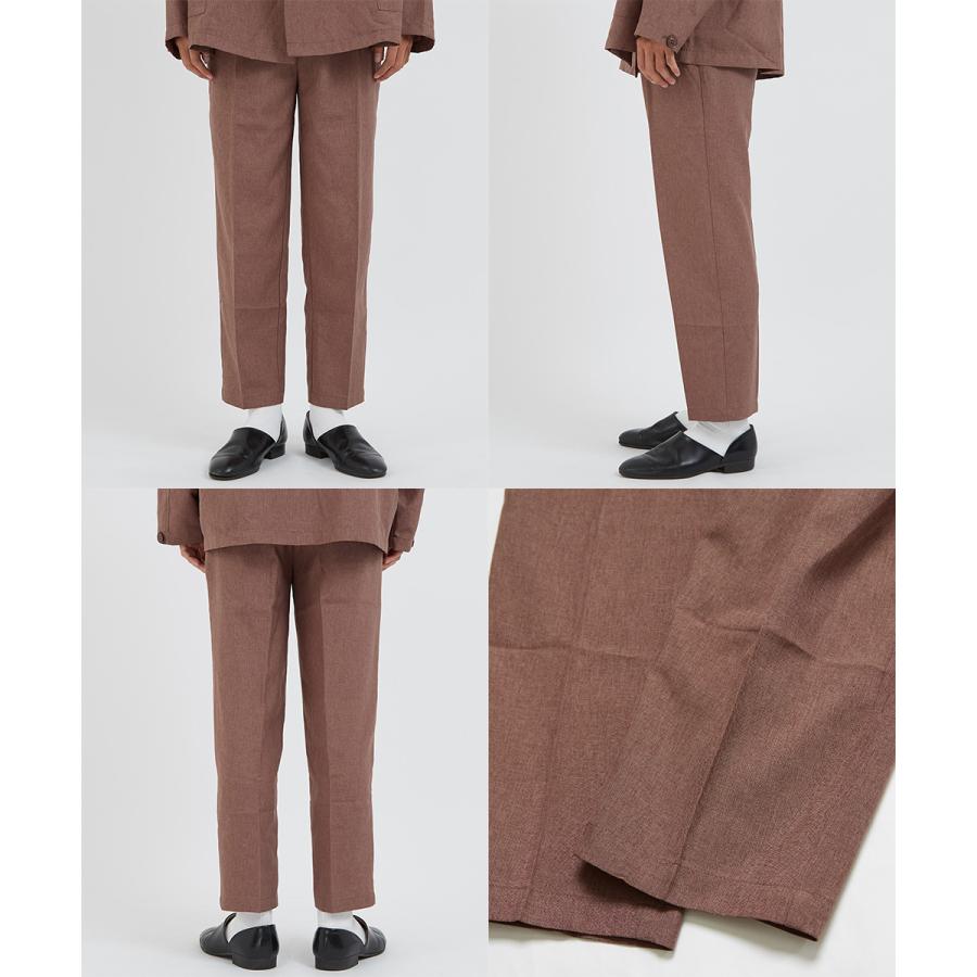 テーパードパンツ メンズ スラックス セットアップ可能 センタープレス ウエストゴム イージーパンツ ゆったり 大きいサイズ 黒 無地 improves | improves | 16