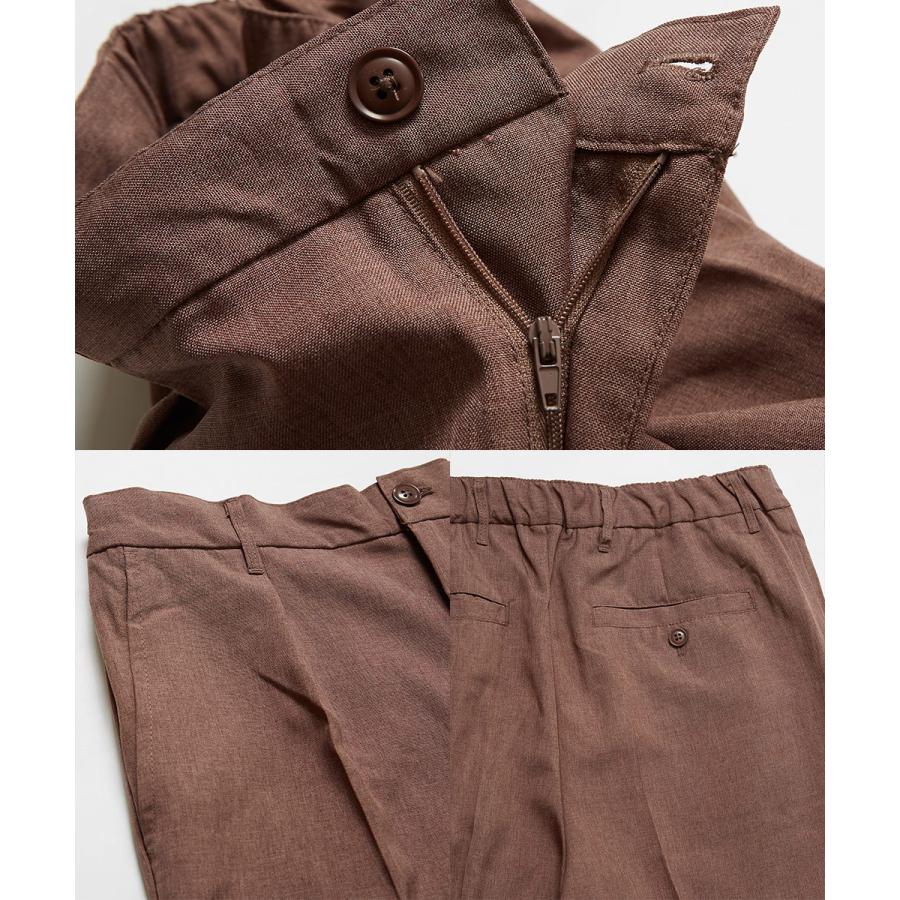 テーパードパンツ メンズ スラックス セットアップ可能 センタープレス ウエストゴム イージーパンツ ゆったり 大きいサイズ 黒 無地 improves | improves | 19