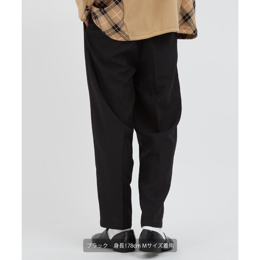 テーパードパンツ メンズ スラックス セットアップ可能 センタープレス ウエストゴム イージーパンツ ゆったり 大きいサイズ 黒 無地 improves | improves | 02