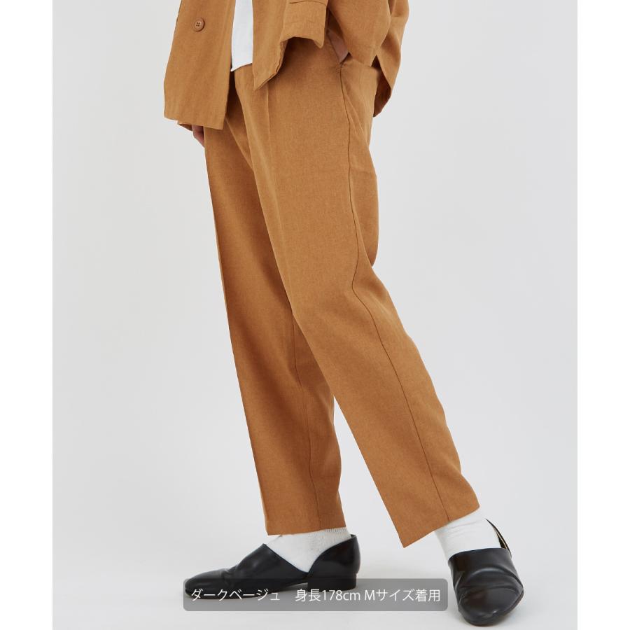 テーパードパンツ メンズ スラックス セットアップ可能 センタープレス ウエストゴム イージーパンツ ゆったり 大きいサイズ 黒 無地 improves | improves | 07