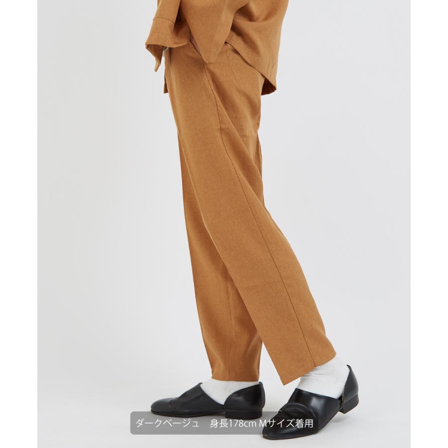 テーパードパンツ メンズ スラックス セットアップ可能 センタープレス ウエストゴム イージーパンツ ゆったり 大きいサイズ 黒 無地 improves | improves | 08