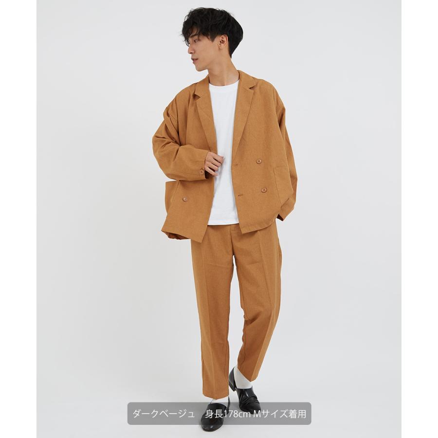 テーパードパンツ メンズ スラックス セットアップ可能 センタープレス ウエストゴム イージーパンツ ゆったり 大きいサイズ 黒 無地 improves | improves | 09