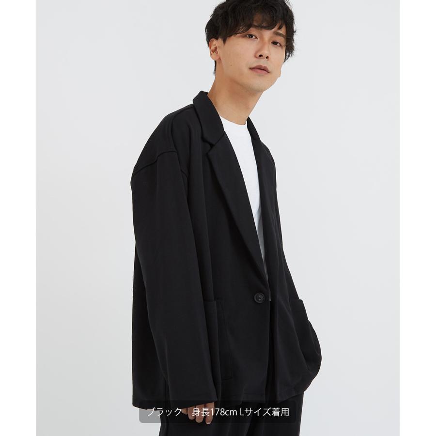 S-テレワークに!スウェット テーラードジャケット セットアップ 黒/L Amazon.co.jp: [slow&easy] スウェット テーラードジャケット